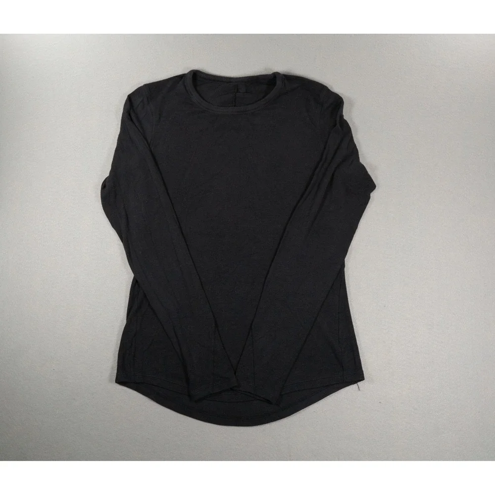 Lululemon Hold Tight Long Sleeve Ribbed Shirt Black Women's S Stretch Top